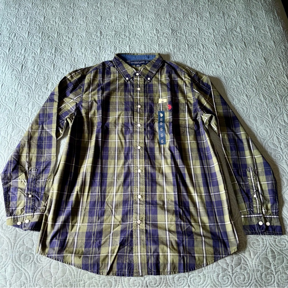 🧡U.S. Polo Assn. Green Navy Button Down